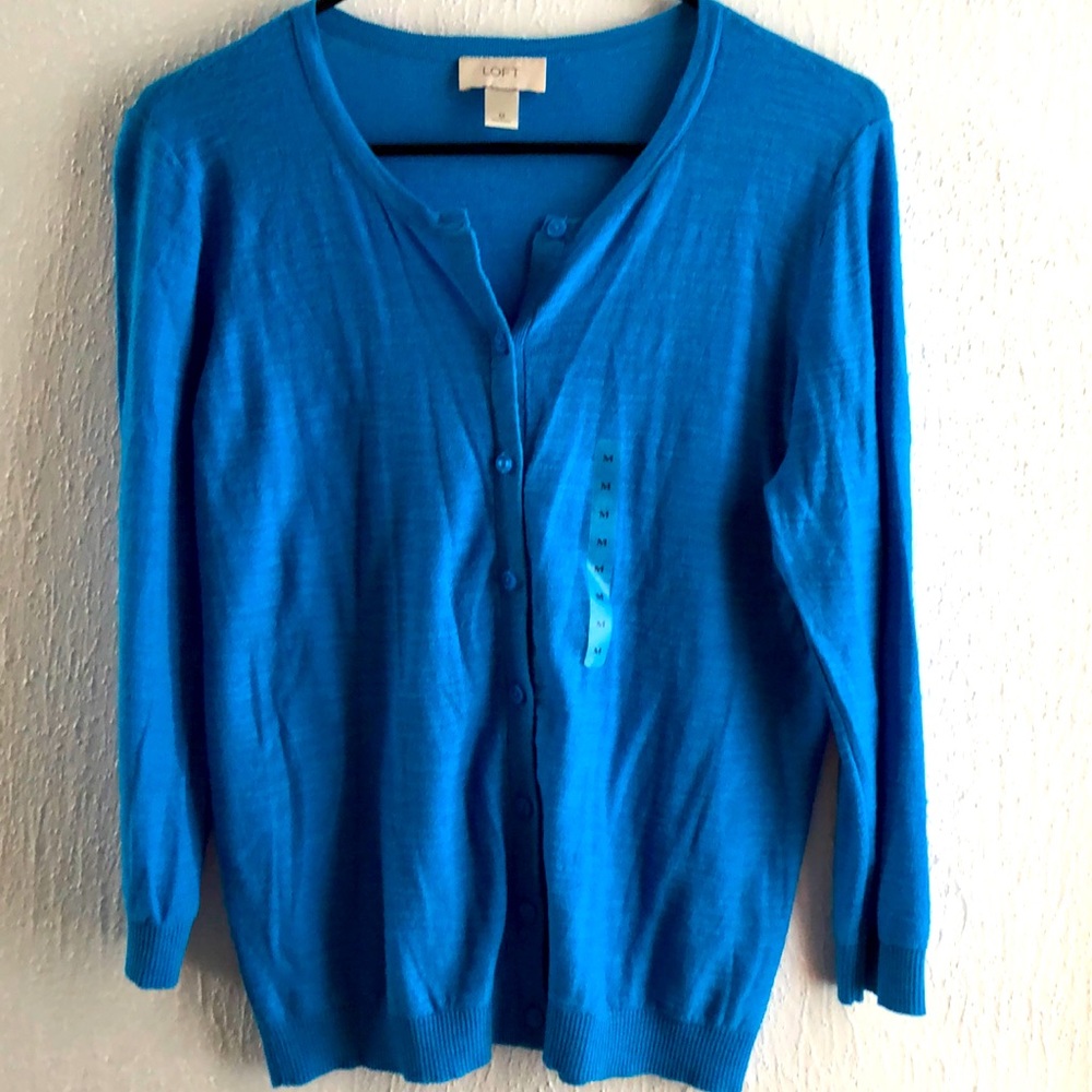 Blue cardigan sweater